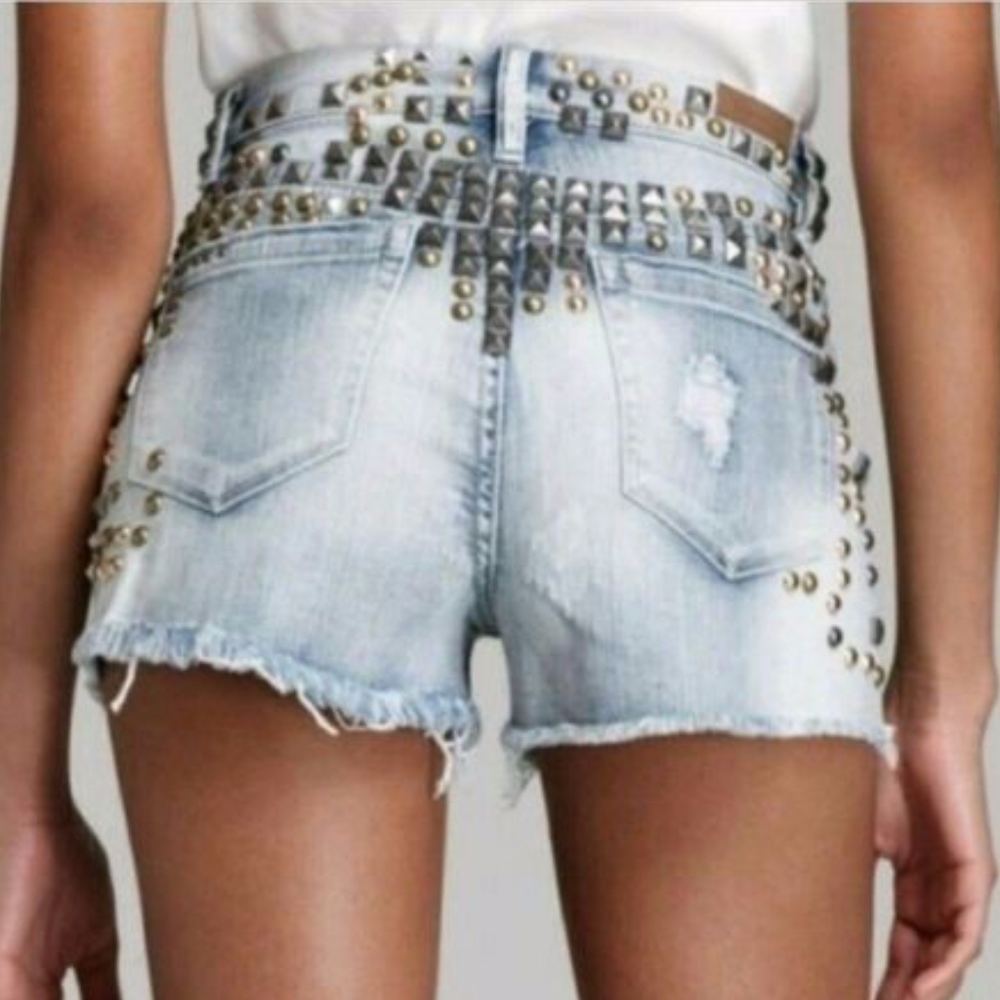 BLANK NYC Heavy Studded Cut Off Shorts